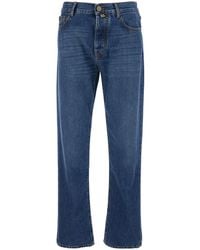 Jacob Cohen - Five-Pocket Jeans With Leather Logo Patch On The Back Denim For Cotton - Lyst