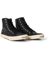 Balenciaga - Paris Logo High-Top Sneakers Shoes - Lyst