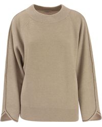Brunello Cucinelli - Cashmere Sweater With Monile - Lyst