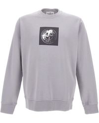 Stone Island - Crewneck Sweatshirt With Logo Print - Lyst