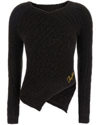 The Attico - Sweater With Asymmetrical Design And Logo Lettering - Lyst
