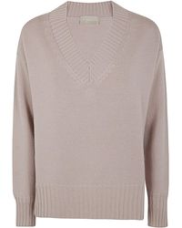 Drumohr - Long Sleeves V Neck Oversized Sweater - Lyst