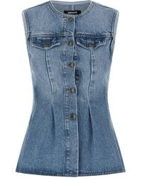 ROTATE BIRGER CHRISTENSEN - 'Flared Denim' Top - Lyst