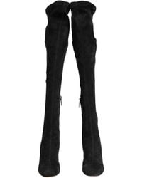 Dolce & Gabbana - Suede Leather Knee High Boots Shoes Lamb - Lyst