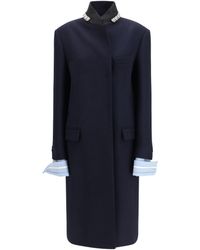 Prada - Double Wool Coat - Lyst