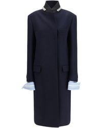 Prada - Double Wool Coat - Lyst