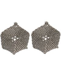 Brunello Cucinelli - Metallic Hexagonal Earings With Beads Embellishments - Lyst