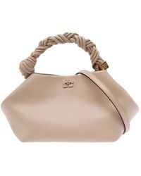 Ganni - Bou Handbag With Butterfly Logo And Hand-Braided Strands - Lyst