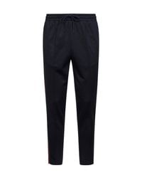 Gucci - Dark Technical Jersey Jogging Trousers With Web - Lyst