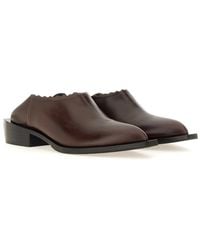 Moschino - Shootie Cuban Heel Leather Loafers - Lyst