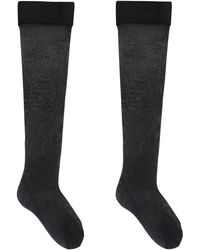 Dolce & Gabbana - Hold-Up Stockings With Branded Elastic - Lyst