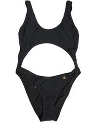 Dolce & Gabbana - Black Cutout Logo One Piece Swimsuit Swimwear - Lyst