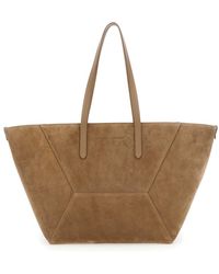Brunello Cucinelli - Tote Bag 'Duo Bag Medium' With Leather Handles For - Lyst
