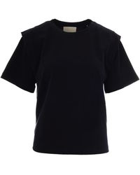 Isabel Marant - Structured Cotton T-Shirt With Puffed Shoulders - Lyst