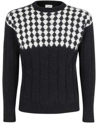 Saint Laurent - Diamond Jacquard Sweater - Men's - Polyamide/mohair/wool - Lyst