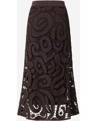 Pinko - Midi Skirt Geometric Crochet Viscose - Lyst