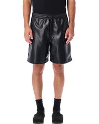 Grey Mens Shorts Nanushka Shorts Nanushka Synthetic Leather Bermuda Shorts in Black for Men 
