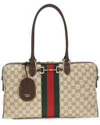 Gucci - Gucci Gg Canvas With Web Stripe Top Handle Bag - Lyst