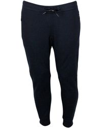 Armani - Jogging Trousers In Cotton Fleece With Drawstring At The Waist And Cuffs At The Bottom - Lyst