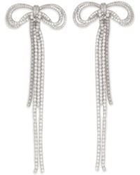 Self-Portrait - Double Crystal Bow Earrings - Lyst