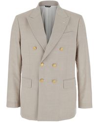 Reveres 1949 - Double Breasted Jacket With Peak Lapels - Lyst