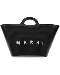 Marni - Leather And Raffia Small Tropicalia Summer Handbag - Lyst