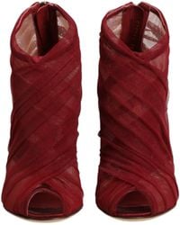 Dolce & Gabbana - Red Tulle Ankle Boots Stiletto Heels Shoes - Lyst