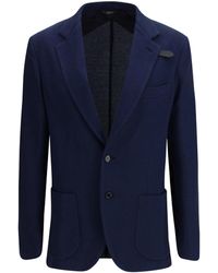 Brioni - Jersey Blazer Silk; Cotton Blazers E Vests - Lyst
