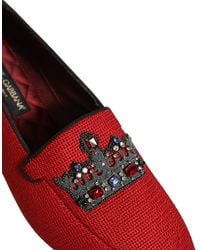 Dolce & Gabbana - Crown Embellished Dress Loafers Shoes Leather - Lyst