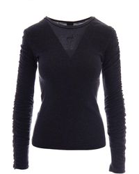 Pinko - Ruched Long-Sleeve Fitted Top - Lyst