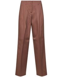 Golden Goose - Bronze Wool Gabardine Journey Wide-Leg Trousers - Lyst