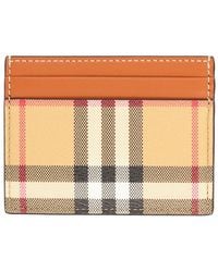 Burberry - Card Holder Check Polyurethane Wallets & Purses - Lyst