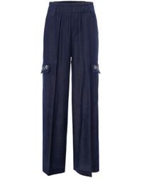 Liu Jo - High-Waisted Cargo Pants With Strass Embellishments - Lyst