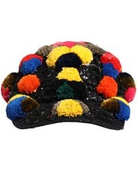 Dolce & Gabbana - Pom Poms Sequin Embellishment Hat - Lyst