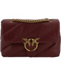 Pinko - Leather Shoulder Bag Love Classic Antique Ribes Intenso/Antique Calf (Bos Taurus) - Lyst