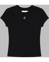 Vivienne Westwood - Cropped Logo T-Shirt Viscose T-Shirts - Lyst