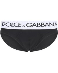 Dolce & Gabbana - Black Cotton Logo Briefs - Lyst