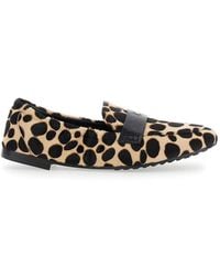 Tory Burch - Loafers Leather Animal Print - Lyst