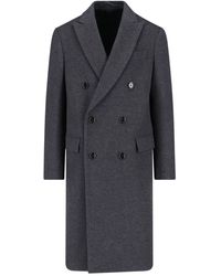 Lardini - Double-Breasted Midi Coat - Lyst