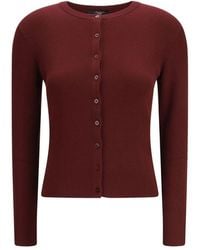 Max Mara - Bordeaux Viscose Cardigan - Lyst