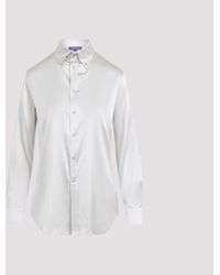 Ralph Lauren - Mist Mulberry Silk Cameron Long Sleeves Button Front Shirt - Lyst
