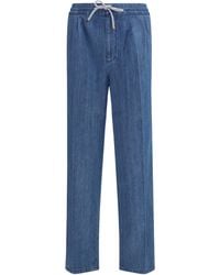 Brunello Cucinelli - Pants Lightweight Denim With Drawstring And Double Pleats Medium Cotton Trousers - Lyst