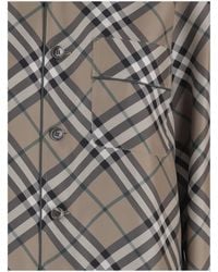 Burberry - Silk Shirt With Check Pattern - Lyst