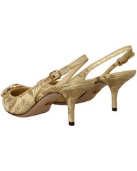 Dolce & Gabbana - Crystal Slingbacks Pumps Heels Shoes - Lyst