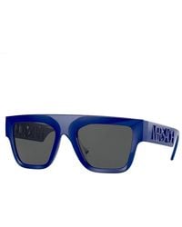 Versace - Square Full Rim, With A Bluette Frame And Dark Lens - Lyst