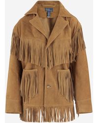 Polo Ralph Lauren - Suede Jacket With Fringes And Large Pockets - Lyst