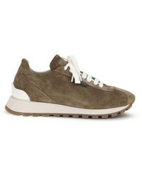 Brunello Cucinelli - Calf Leather Bos Taurus Platform Sneakers - Lyst