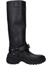 Burberry - Black Leather Boots - Lyst