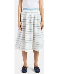 Bielo - Midi Skirt Wavy Stripe Knit Ecru And - Lyst