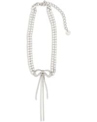 Self-Portrait - Crystal Double Bow Choker Brass Necklaces - Lyst